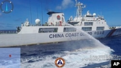 Tàu hải cảnh Trung Quốc bắn vòi rồng vào tàu tiếp tế Philippines ở Bãi Cỏ Mây