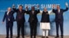 BRICS Zirvesine katılan liderler (soldan sağa: Brezilya Cumhurbaşkanı Luis Inacio Lula, Çin Cumhurbaşkanı Xi Jinping, Güney Afrika Cumhurbaşkanı Cyril Ramaphosa, Hindistan Başbakanı Narendra Modi, Rusya Dışişleri Bakanı Sergey Lavrov)