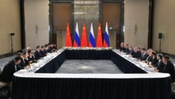 Tổng thống Nga Vladimir Putin hội kiến Chủ tịch Trung Quốc Tập Cận Bình bên lề hội nghị thượng đỉnh của các nhà lãnh đạo các quốc gia thành viên Tổ chức Hợp tác Thượng Hải (SCO) tại Astana, Kazakhstan, ngày 3 tháng 7 năm 2024.