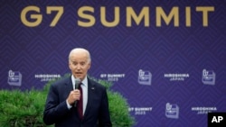 Ông Biden tại cuộc họp báo ở Hiroshima, Nhật Bản, hôm 21/5.