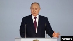 Tổng thống Vladimir Putin phát biểu hôm 21/2/2023.