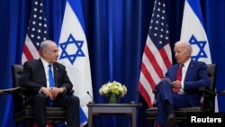 امریکی صدر جو بائیڈن اور اسرائیلی وزیر اعظم نیتن یاہو سے ملاقات، فائل فوٹو