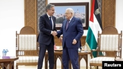 Ngoại trưởng Hoa Kỳ Antony Blinken gặp Tổng thống Chính quyền Palestine Mahmoud Abbas tại Muqata ở Ramallah, Bờ Tây do Israel chiếm đóng, ngày 5/11/ 2023.