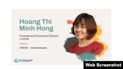 Ngân hàng Thế giới khen ngợi những đóng góp của bà Hoàng Thị Minh Hồng. Bà Hồng vừa bị một tòa án ở thành phố Hồ Chí Minh kết án 3 năm tù vì tội "trốn thuế".