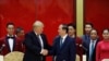 Tổng thống Mỹ Donald Trump và Chủ tịch nước Việt Nam Trần Đại Quang tại buổi quốc yến ở Trung tâm Hội nghị Quốc tế, Hà Nội, tối 11/11/17.