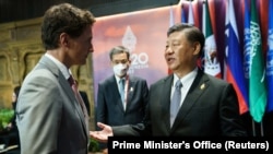 Chủ tịch Trung Quốc Tập Cận Bình ngày 16/11/2022 thảo luận với Thủ tướng Canada Justin Trudeau tại hội nghị thượng đỉnh G-20.