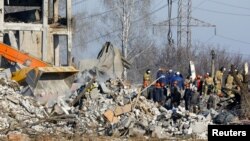 Hiện trường sau vụ tấn công khiến 63 binh sĩ Nga thiệt mạng ở Makiivka, Ukraine, vào ngày 3/1/2023.