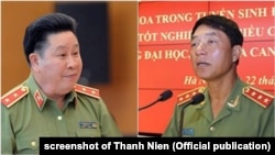 Hai cựu tướng công an Bùi Văn Thành (trái) và Trần Việt Tân (phải) bị truy tố, 1/2019