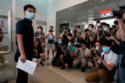 Nhà hoạt động dân chủ Joshua Wong loan báo ra tranh cử vào Hội đồng Lập pháp Hong Kong hôm 20/7/2020.