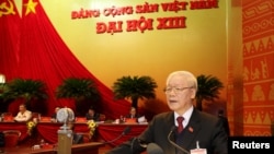 Tổng bí thư Nguyễn Phú Trọng phát biểu tại phiên khai mạc Đại hội 13 của Đảng Cộng sản Việt Nam hôm 26/1.