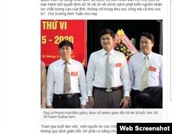 Lê Phước Hoài Bảo (giữa), được bổ nhiệm giám đốc Sở khi 30 tuổi. Ảnh: Sở Kế hoạch Quảng Nam.